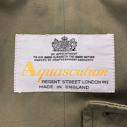 美品◆アクアスキュータム ステンカラー コート コットン 玉虫 サイズM相当 メンズ  Aquascutum 【AFA7】
