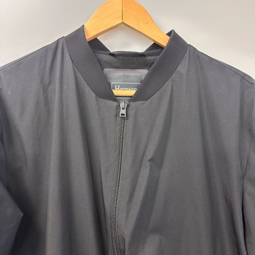 美品◆ヘルノ ラミナー MA-1 ナイロン ボンバージャケット ゴアテックス メンズ ブラック サイズ50 Herno 【AFB34】