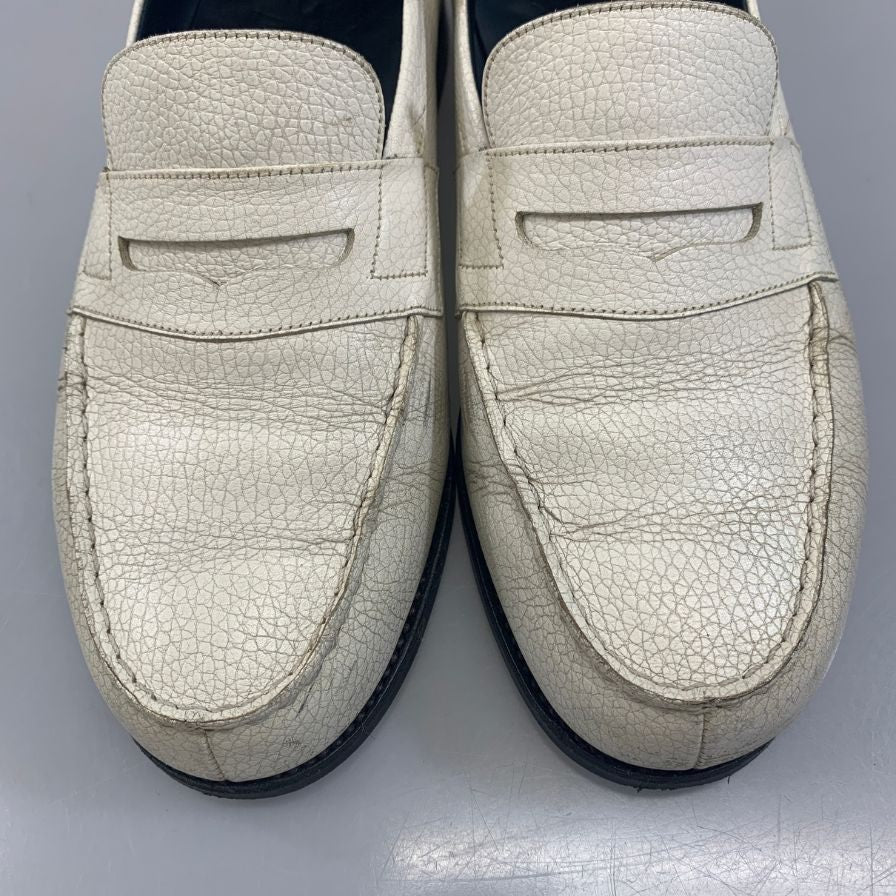 ジェイエムウエストン シグネチャー ローファー 180 グレインレザー ホワイト サイズ7E メンズ J.M.WESTON 約26.5cm【AFC7】