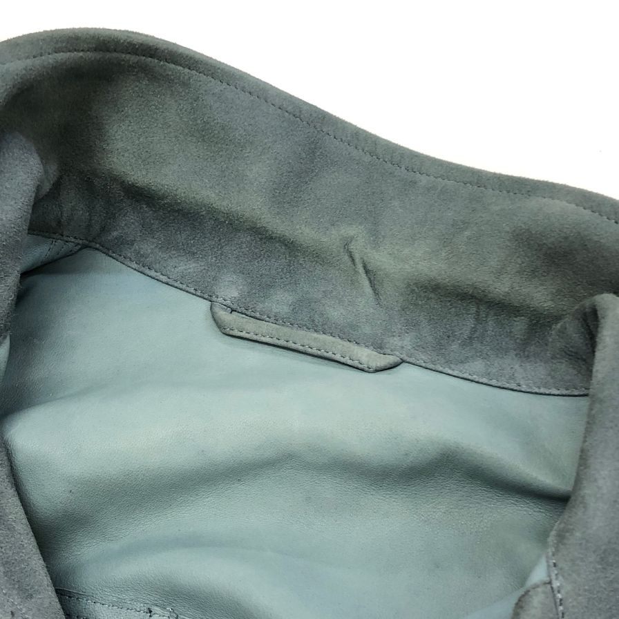 中古◆バルスター ヴァルスター 5B レザー シャツジャケット スエード ラム イタリア製 メンズ サイズ48 グリーン Valstar 【AFB17】