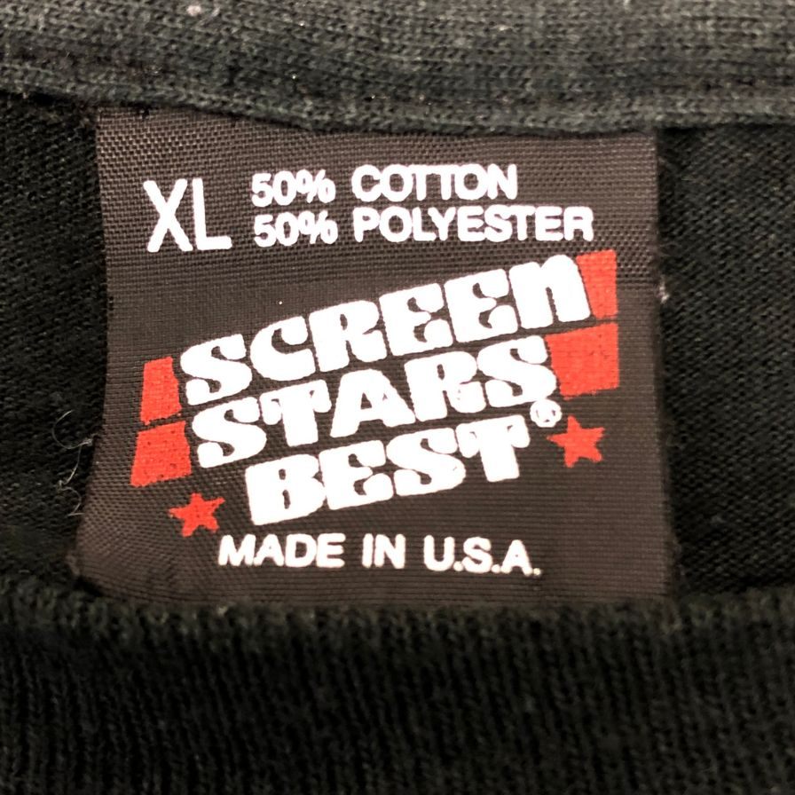 中古◆スクリーンスターズ Tシャツ 92年製 パンプキン USA製 ブラック メンズ サイズXL SCREEN STARS wellness week 【AFB43】