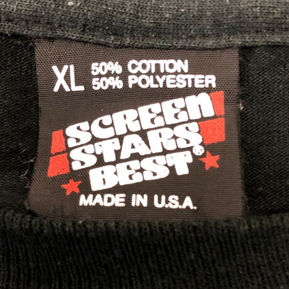 中古◆スクリーンスターズ Tシャツ 92年製 パンプキン USA製 ブラック メンズ サイズXL SCREEN STARS wellness week 【AFB43】