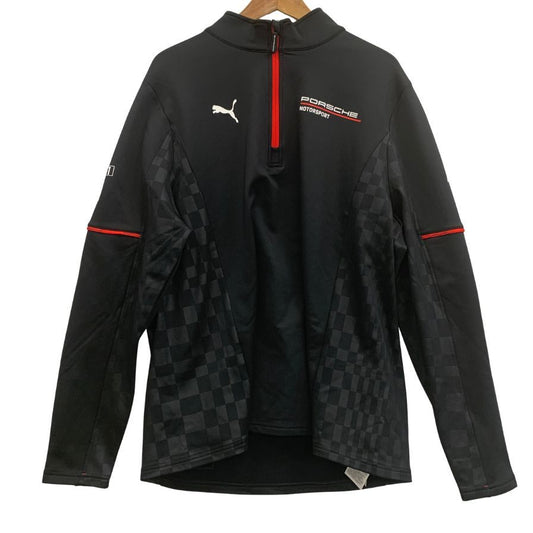 新品同様◆ポルシェ モータースポーツ レプリカ ミッドレイヤー モータースポーツ ウェア ブラック サイズXL  PORSCHE 【AFF21】