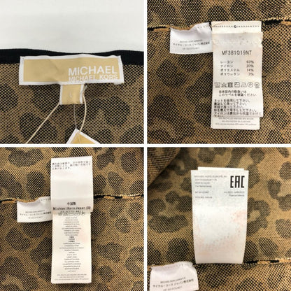 極美品◆マイケルコース ワンピース ノースリーブ ドレス レオパード柄 レディース サイズL 総柄 MICHAEL KORS 【AFB30】