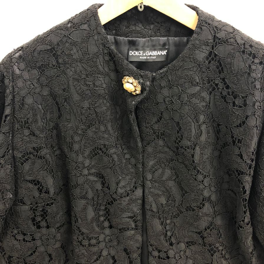 美品◆ドルチェ&ガッバーナ レースジャケット  レディース サイズ40 ブラック  Dolce & Gabbana 【AFB36】