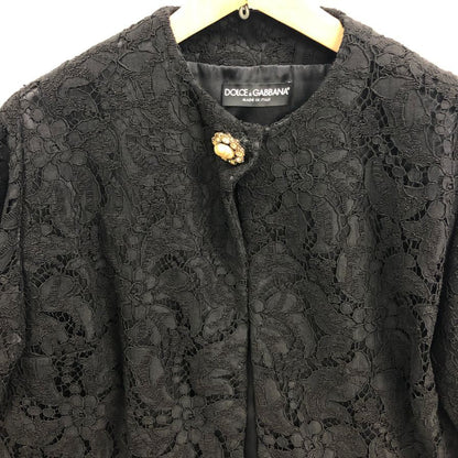 美品◆ドルチェ&ガッバーナ レースジャケット  レディース サイズ40 ブラック  Dolce & Gabbana 【AFB36】