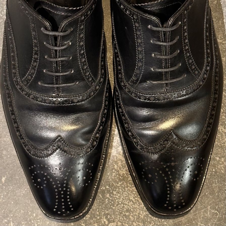 クロケット&ジョーンズ レザーシューズ クリフォード ウイングチップ ブラック サイズUK8E メンズ Crockett&Jones ビジネスシューズ 約26.5cm【LA】【中古】