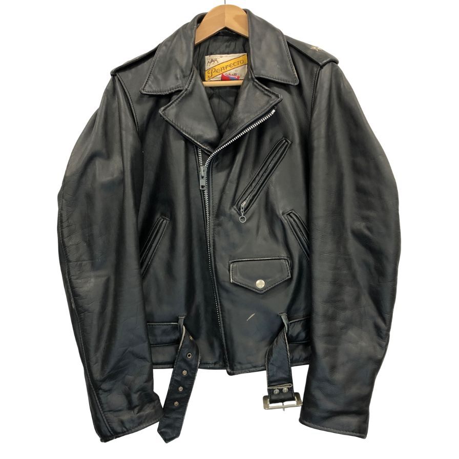 中古◆ショット ダブルライダースジャケット LOT613 ブラック サイズ34 牛革 レザー Schott perfecto 【AFG1】