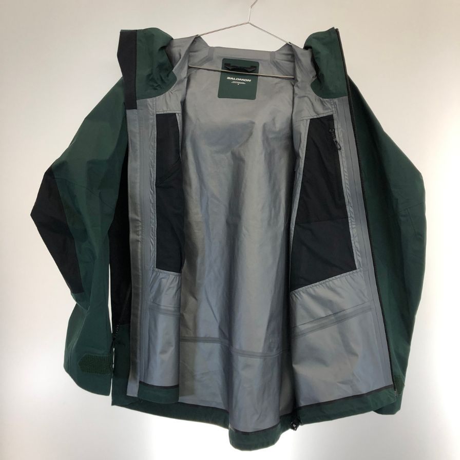 新品同様◆サロモン LC2638200  スノージャケット グリーン ブラック サイズS メンズ SALOMON 【AFB41】