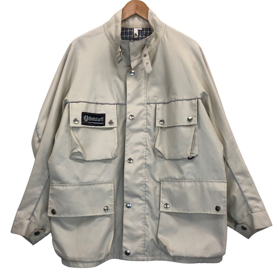 美品◆ベルスタッフ モーターサイクルジャケット ナイロン ベージュ メンズ サイズL Belstaff 【AFB1】