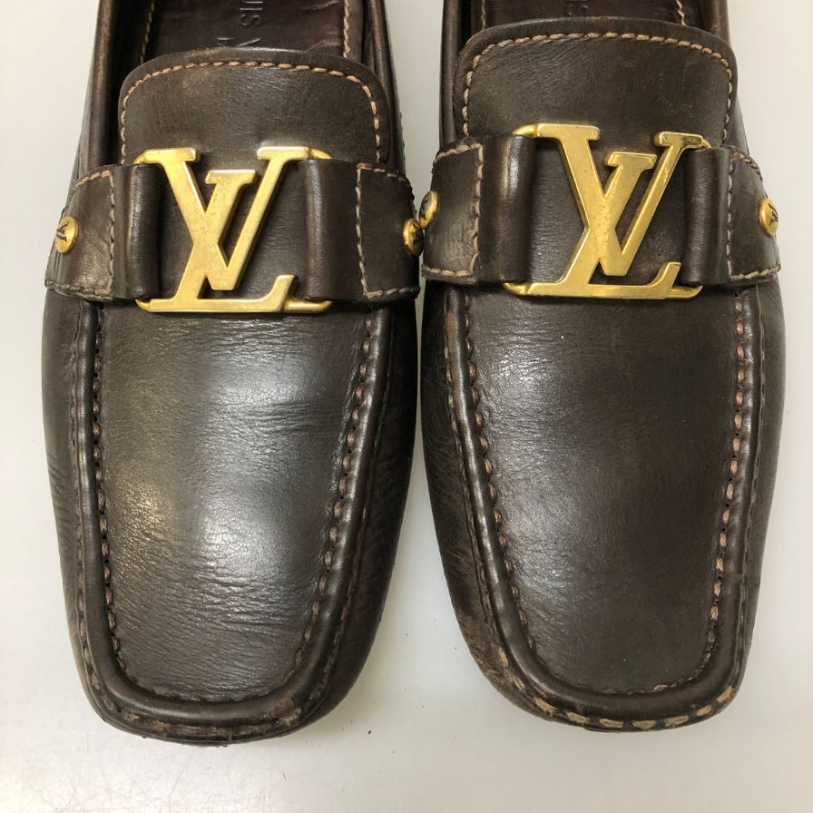 ルイヴィトン モンテカルロ ドライビングシューズ ダークブラウン メンズ サイズ6 LOUIS VUITTON 約25.0cm【AFC44-2】
