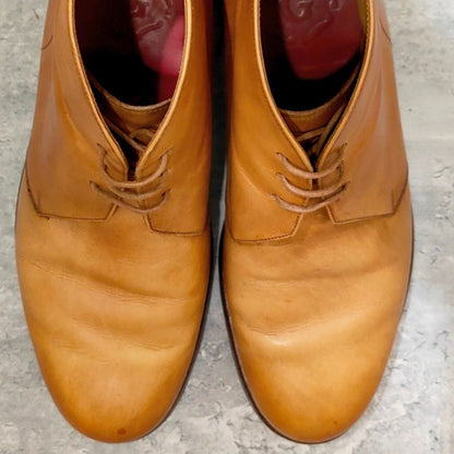 グレンソン チャッカブーツ ウェンデル カーフ ライトブラウン サイズUK7.5G GRENSON ブーツ 約25.5cm【LA】【中古】