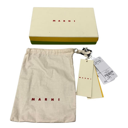 マルニ キーホルダー キーリング レザー ロゴ刺繍 ブラウン ユニセックス MARNI【AFI21】【中古】
