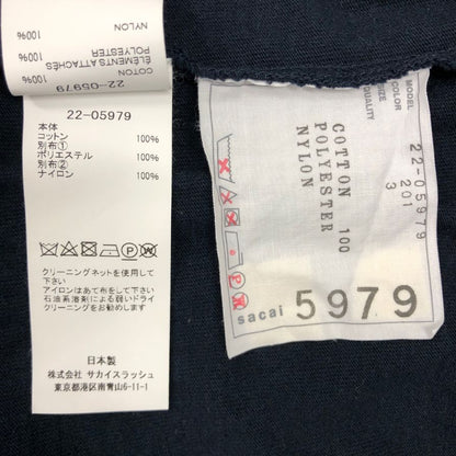 美品◆サカイ トップス 切替カットソー 22-05979 レディース サイズ3 ブラック Sacai 【AFB8】
