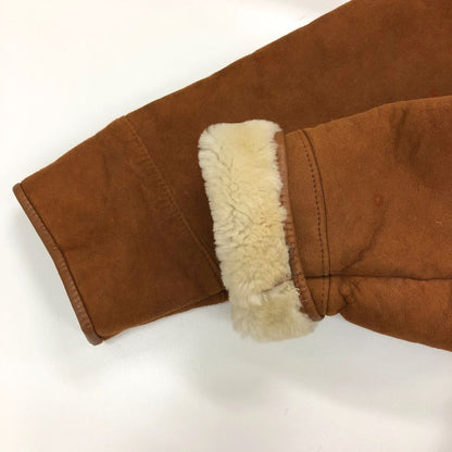 中古◆アクアスキュータム ラムレザー ハーフコート ウーリア ムートン イングランド製 メンズ サイズ40 ブラウン Aquascutum 【AFF24】