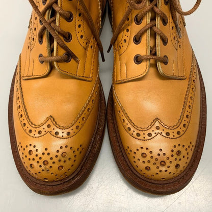 トリッカーズ カントリーブーツ M2508 モールトン カーフ メンズ サイズ7ハーフ ベージュ Tricker`s ブーツ 約26.5cm【LA】【中古】