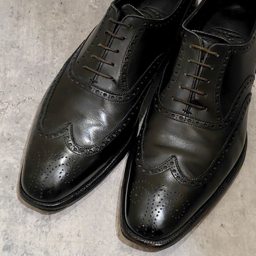 ジョンロブ レザーシューズ エイボン パンチドキャップトゥ カーフ ブラウン 8000ラスト サイズUK6E JOHNLOBB ビジネスシューズ 約24.5cm【LA】【中古】