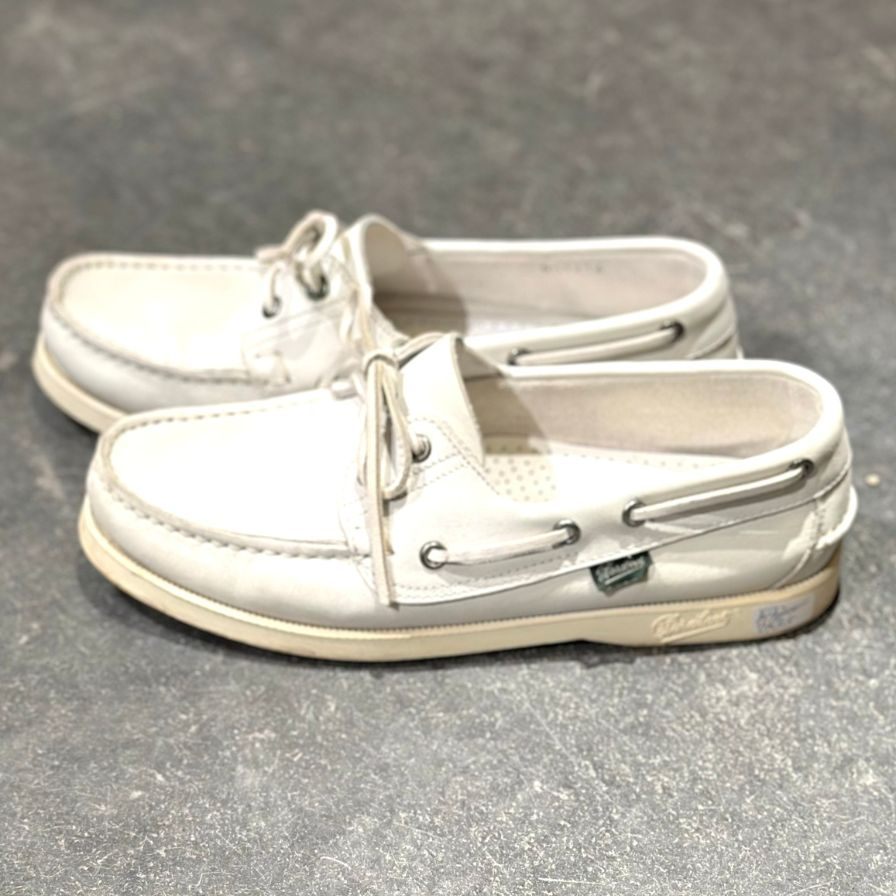 パラブーツ デッキシューズ バース ホワイト サイズ5.5 PARABOOT ビジネスシューズ 約24.0cm【LA】【中古】