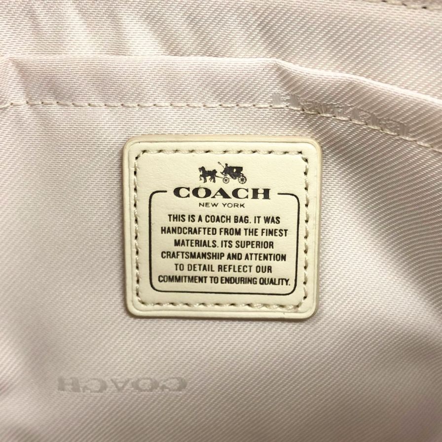 コーチ チェーン ミニ スタッズ ハンドバッグ ポーチ ホワイト COACH【AFE10】