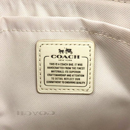コーチ チェーン ミニ スタッズ ハンドバッグ ポーチ ホワイト COACH【AFE10】