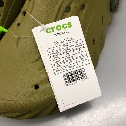 クロックス サンダル エコー クロッグ カーキ系 28cm メンズ crocs ECHO CLOG 約28.0cm【AFC33】