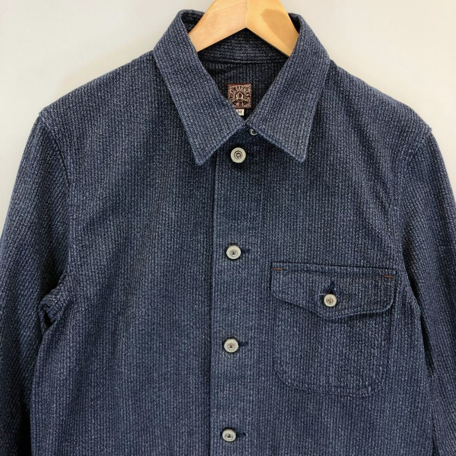 極美品◆ブルードガーメンツ 桃太郎ジーンズ ワークジャケット  メンズ 40 ネイビー BLUED GARMENTS 【AFB3】