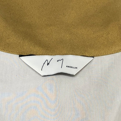 美品◆アンセルム ヴィーガンレザー ロングシャツ イエロー メンズ サイズ2 ANCELLM 【AFB6】