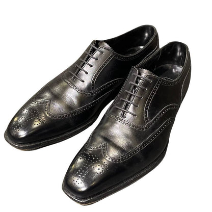 クロケット&ジョーンズ レザーシューズ レッドヒル ウイングチップ カーフ ブラック メンズ サイズUK7E CROCKETT&JONES REDHILL ビジネスシューズ 約26.0cm【LA】【中古】