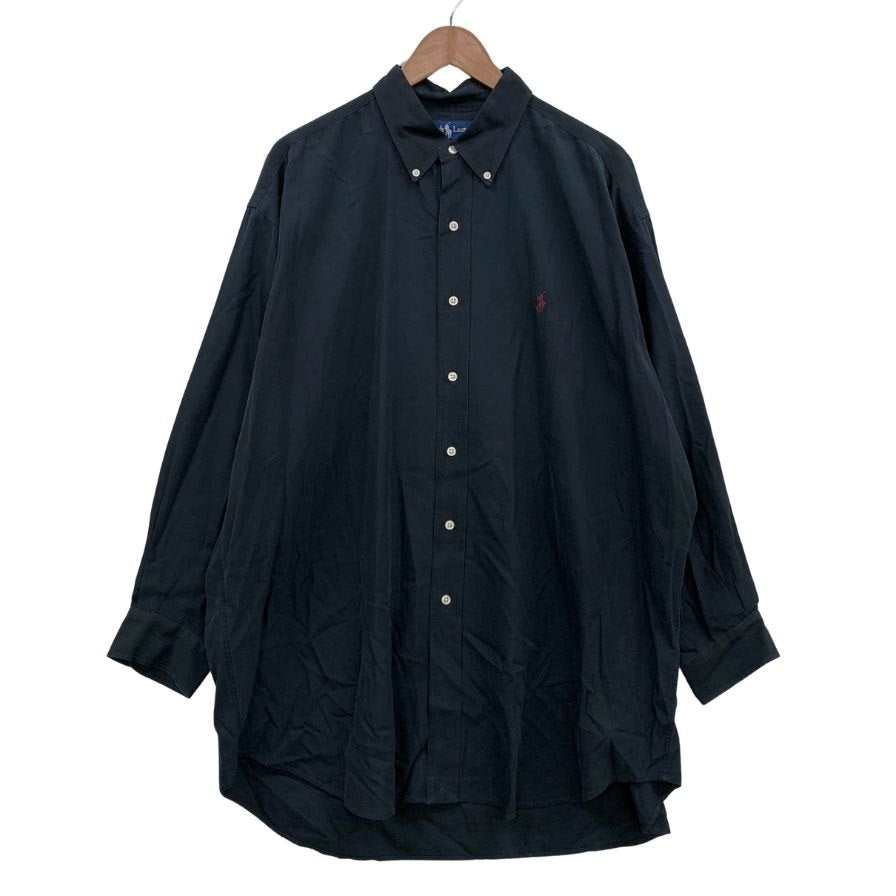 ラルフローレン ボタンダウンシャツ シルク混 ネイビー サイズXL Ralph Lauren【LA】