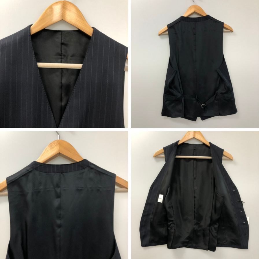 新品同様◆ポールスミス バイカラー 1Bテーラードジャケット ベストセット ブルー×ダークネイビー サイズL PAUL SMITH 【AFB48】