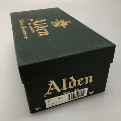 オールデン レザーシューズ Vチップ 961 カーフ ブラック サイズUS7.5D ALDEN ビジネスシューズ 約25.5cm【LA】【中古】