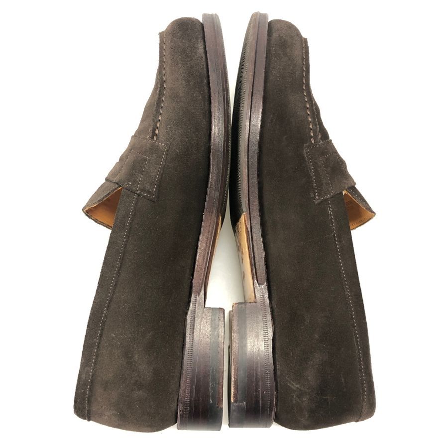 ジャランスリウァヤ コインロファー 98589 カーフ バックスキン スエード ダークブラウン UK6ハーフ メンズ Jalan Sriwijaya ローファー 約25.0cm【LA】【中古】