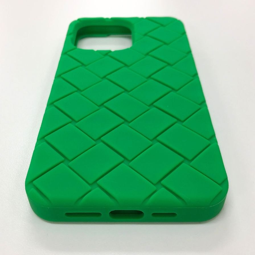 ボッテガヴェネタ iPhoneケース iPhone15ProMAX ラバー イントレチャート ライトグリーン系 BOTTEGA VENETA【AFI18-3】【中古】