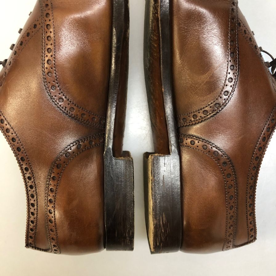 エドワードグリーン レザーシューズ セミブローグ カドガン 202ラスト ブラウン UK9.5E EDWARD GREEN CADOGAN ビジネスシューズ 約28.5cm【LA】【中古】