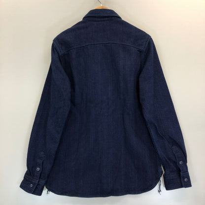 極美品◆天領デニム 長袖シャツ 藍染 メンズ サイズM ブルー TENRYO DENIM 【AFB48】