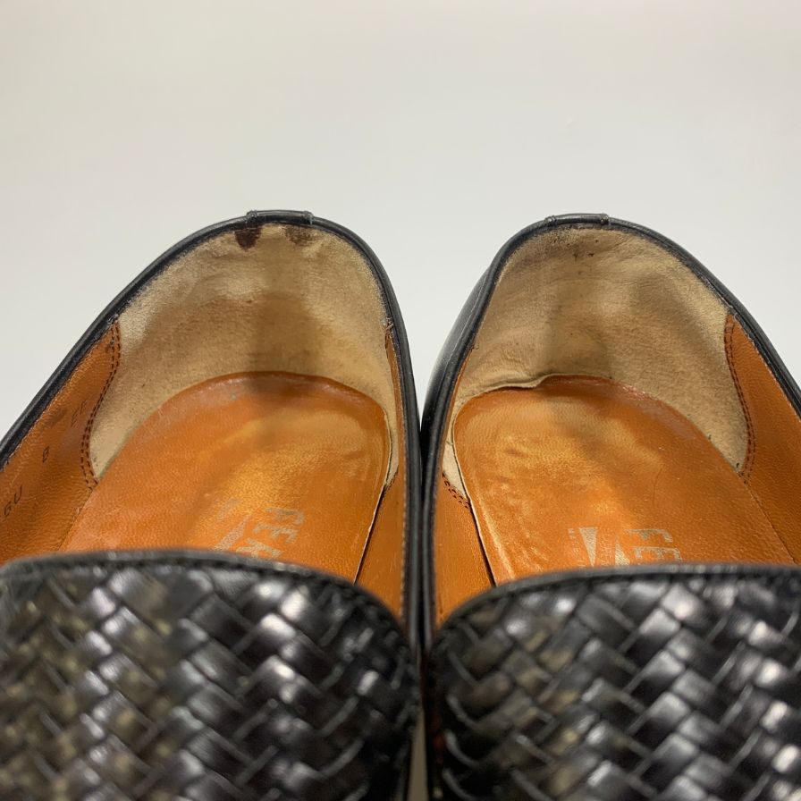 サルバトーレ フェラガモ ローファー 編み込 ローファー ブラック メンズ サイズ8 Salvatore Ferragamo 約26.0cm【AFC45】