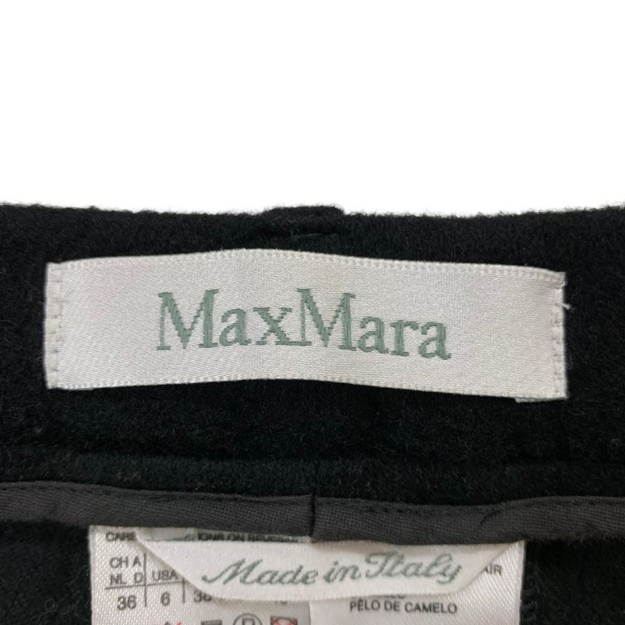 マックスマーラ スラックスパンツ キャメル100% サイズ40 ブラック レディース MaxMara 【AFB4】