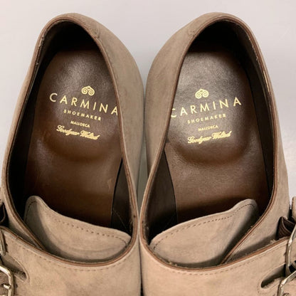カルミナ レザーシューズ 80342 ダブルモンク スエード コンビ ブラウン サイズ6.5 メンズ CARMINA 約24.5cm【AFC34】