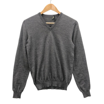 中古◆ザノーネ ウール Vネックニット グレー ウール100% サイズ46 メンズ  ZANONE 【AFB44】