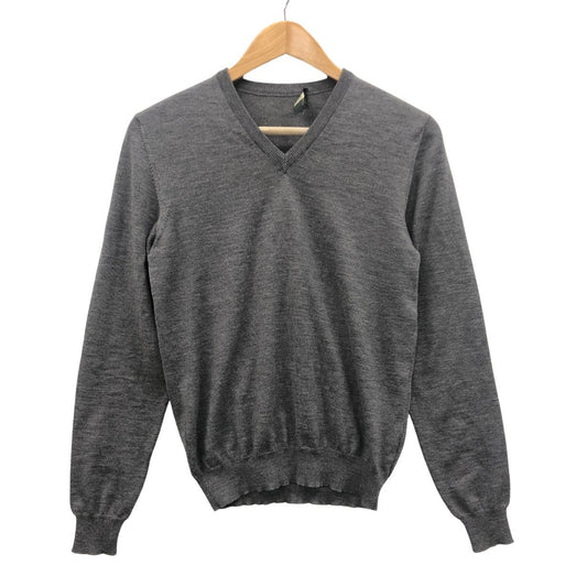 中古◆ザノーネ ウール Vネックニット グレー ウール100% サイズ46 メンズ  ZANONE 【AFB44】