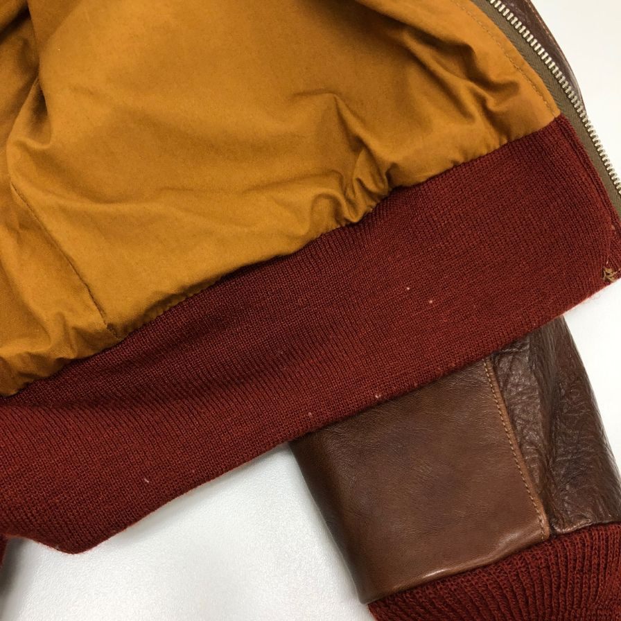 美品◆バズリクソンズ レザージャケット A-2 ホースハイド ワッペン メンズ ブラウン サイズ36 BUZZ RICKSON'S 【AFG1】