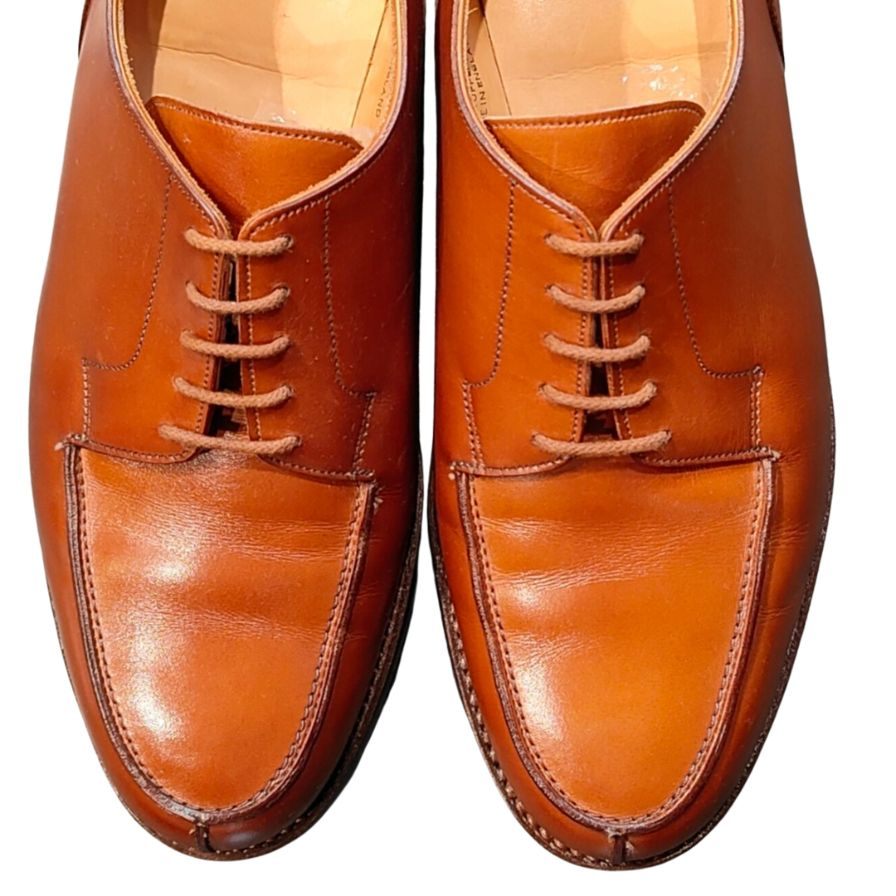 極美品◆クロケット&ジョーンズ レザーシューズ Uチップ モールトン ブラウン メンズ サイズ9E CROCKETT&JONES Moreton ビジネスシューズ 約27.0cm【LA】【中古】