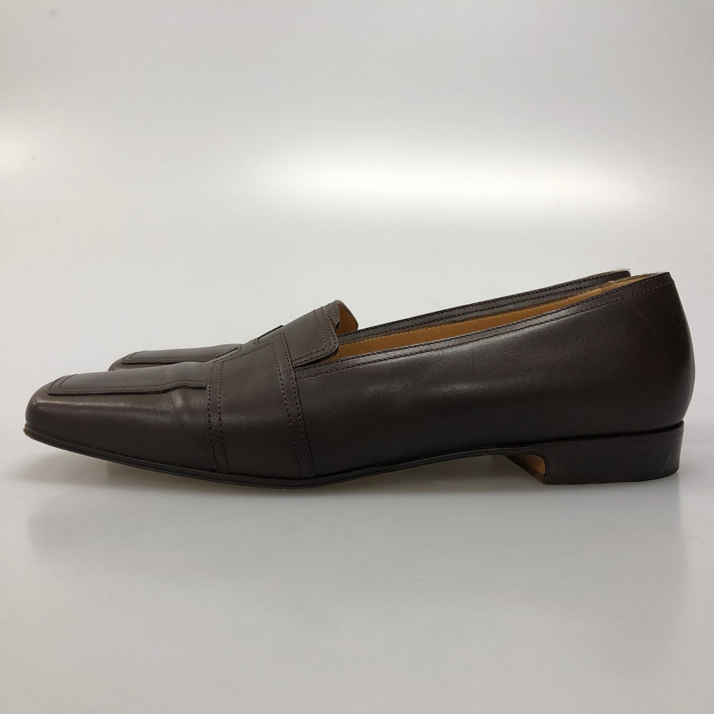 エルメス ローファー Ｈ刺繍 レディース サイズ38 ブラウン HERMES 約24.5cm【AFC41】