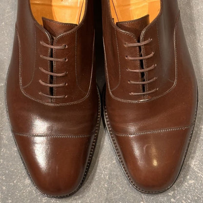 ジェイエムウエストン レザーシューズ ストレートチップ 300 カーフ ブラウン サイズ9E  J.M.WESTON ビジネスシューズ 約27.5cm【LA】【中古】