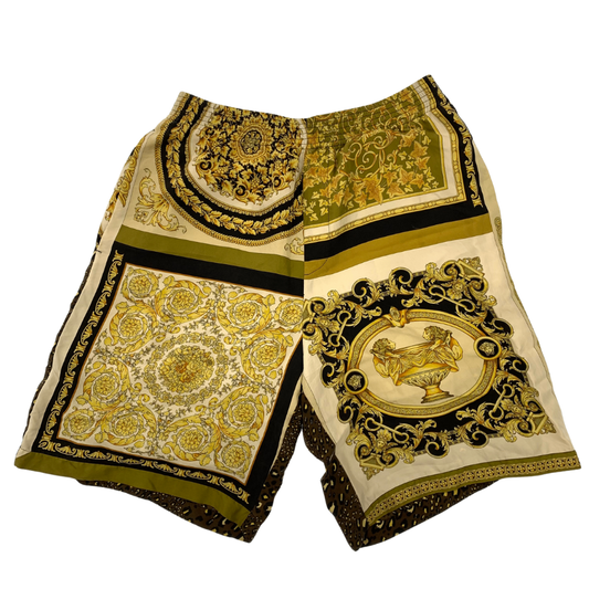 Good condition ◆ Versace shorts A86432 Barocco 100% silk all over pattern men's gold size 44 Versace [AFB19] 