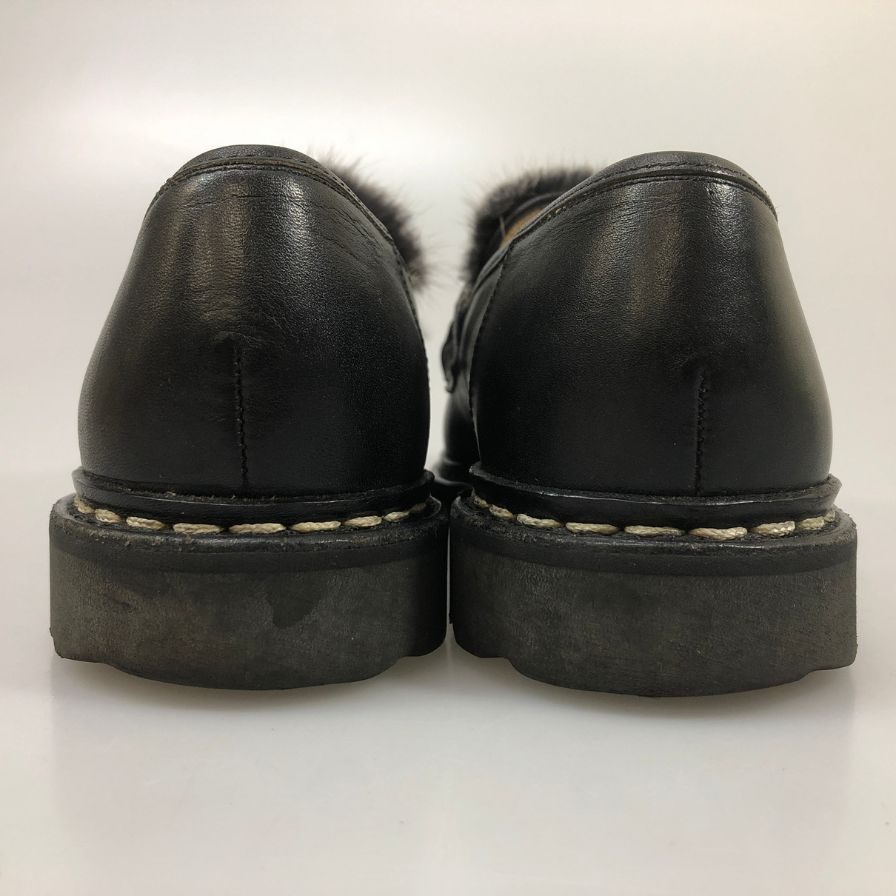 パラブーツ ランス レザーシューズ ミンクファー F59687 ブラック メンズ  サイズ UK6 PARABOOT ビジネスシューズ 約25.0cm【LA】【中古】