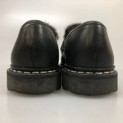 パラブーツ ランス レザーシューズ ミンクファー F59687 ブラック メンズ  サイズ UK6 PARABOOT ビジネスシューズ 約25.0cm【LA】【中古】