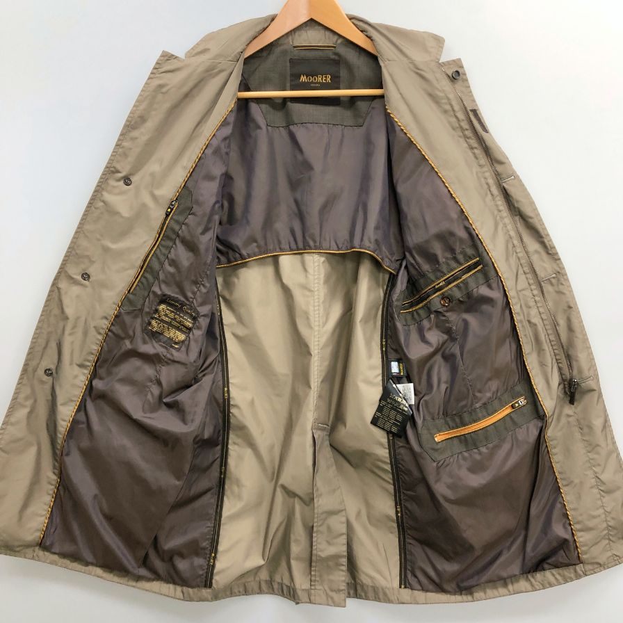 極美品◆ムーレー ジャケット LORENZO ポリエステル ジップ ボタン メンズ ベージュ サイズ46 MOORER 【AFB37】