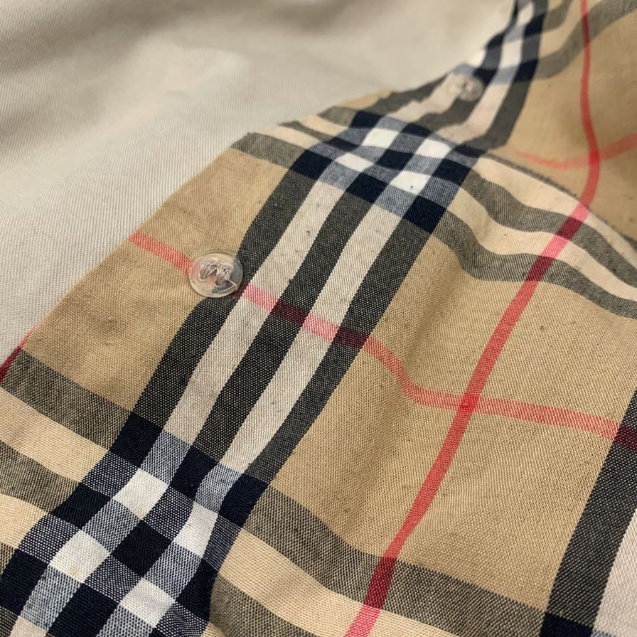 中古■バーバリー バルカラーコート 旧タグ 90S イングランド製 ベージュ メンズ サイズ48 Burberry 【AFA3】