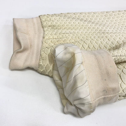 中古◆イヴサンローラン パイソン ボンバーレザーブルゾン メンズ サイズ50 ホワイト YVES SAINT LAURENT 【AFA15】